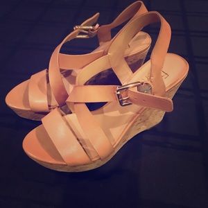 Franco Sarto Tan Wedge Sandal